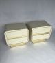Pair Vintage White Ivory Lacquered Brass Plinth Nighsttands Milo Baughman Style Post-1950 photo 1