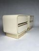 Pair Vintage White Ivory Lacquered Brass Plinth Nighsttands Milo Baughman Style Post-1950 photo 6