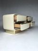Pair Vintage White Ivory Lacquered Brass Plinth Nighsttands Milo Baughman Style Post-1950 photo 7