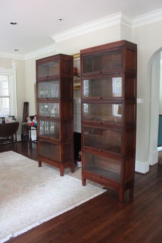 Globe - Wernicke Antique Mission Arts & Crafts Sectional Barrister Bookcases (2) photo