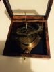 Solid Brass Collectable Large Sundial Compass With Wooden Box (amat 1144) Compasses photo 1