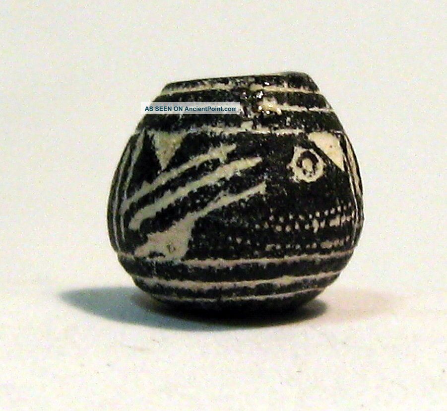 Pre - Columbian Black Birds Upper Torso Bead.  Guaranteed Authentic. The Americas photo