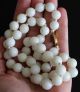 Chinese White Jade Bead Necklace Hand Knotted Silver Clasp Necklaces & Pendants photo 11