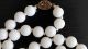Chinese White Jade Bead Necklace Hand Knotted Silver Clasp Necklaces & Pendants photo 3