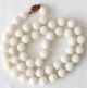 Chinese White Jade Bead Necklace Hand Knotted Silver Clasp Necklaces & Pendants photo 4
