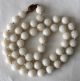 Chinese White Jade Bead Necklace Hand Knotted Silver Clasp Necklaces & Pendants photo 5