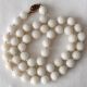 Chinese White Jade Bead Necklace Hand Knotted Silver Clasp Necklaces & Pendants photo 6