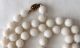 Chinese White Jade Bead Necklace Hand Knotted Silver Clasp Necklaces & Pendants photo 8