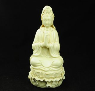26.  Cm / Chinese Dehua White Porcelain Statue Of Goddess.  Guanyin Bodhisattva. photo