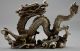 Old Chinese Handwork Tibet Silver Carved Dragon Play Bead Statue Dragons photo 2