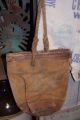Antique Americana Equestrian Primitive Leather & Rope Feed Bag Sack Primitives photo 1