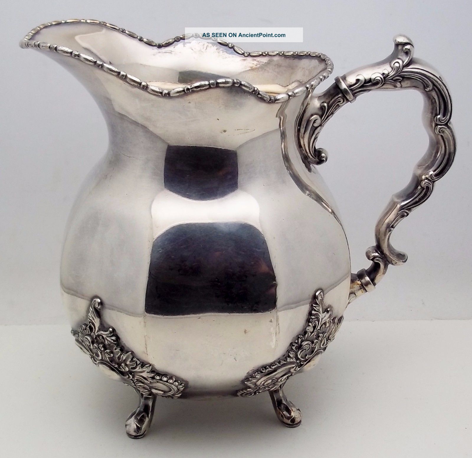 Antique Silver City Silver Plate Ornate Water Pitcher No Monogram Pitchers & Jugs photo