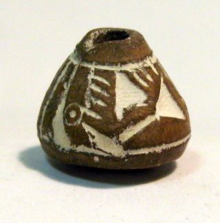 Pre - Columbian Large Brown Animal On Its Back Bead.  Guaranteed Authentic. photo