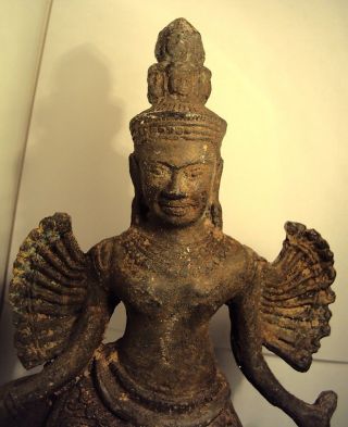 Stunning Larger Dancing Bronze Vishnu Statue,  Buddha From Angkor Wat Cambodia. photo