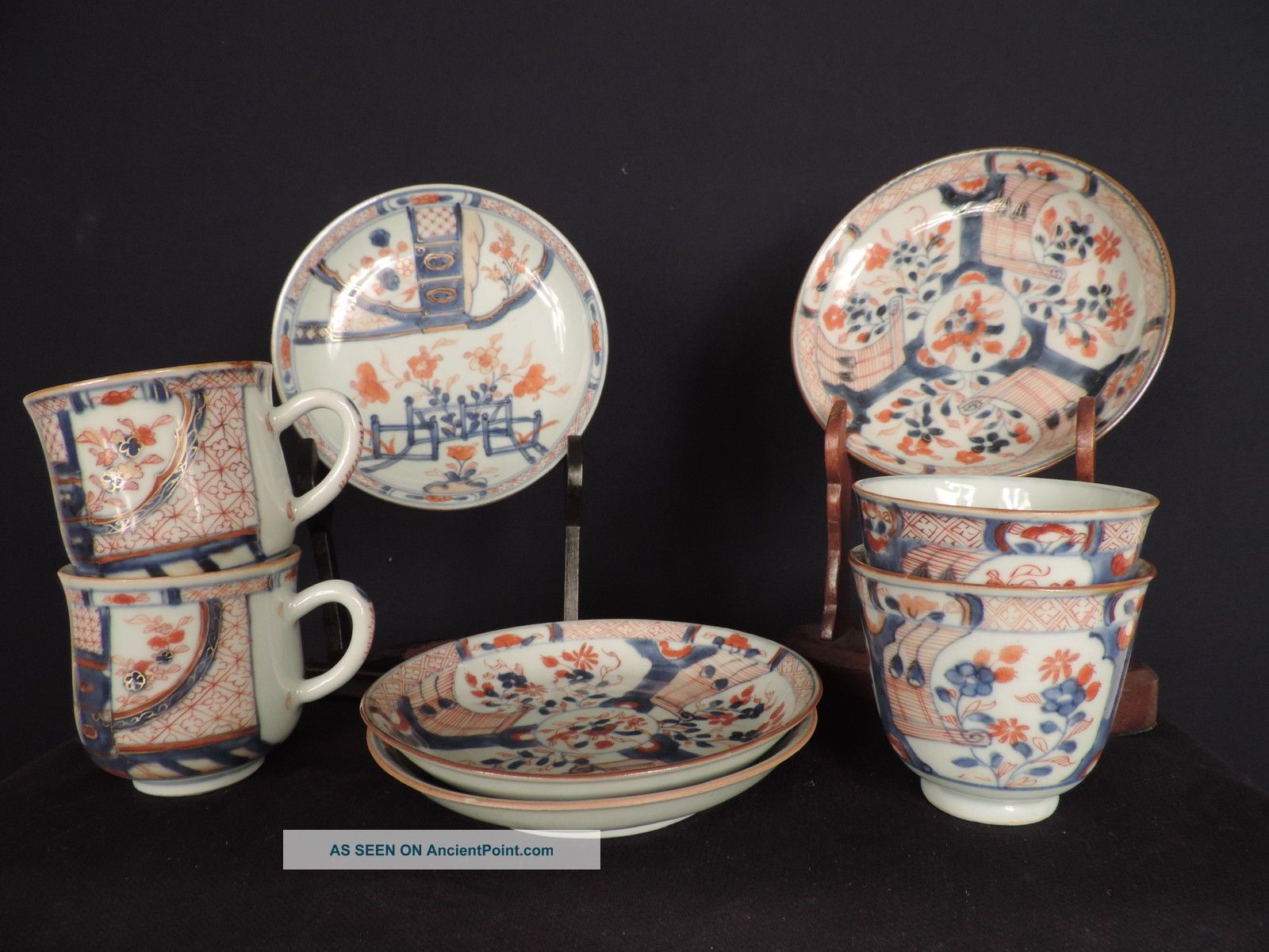 4 Chinese Imari Cups And Saucers From An Important Collector Other Chinese Antiques photo