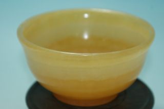 Chinese Natural Jade Carved Natural Yellow Color Bowl J167 photo
