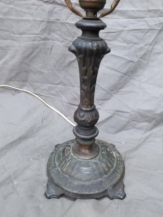 Antique Mission Arts & Crafts Deco Era Cast Iron Table Lamp Base Light Fixture photo