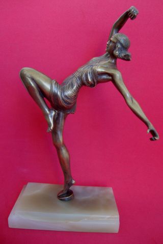 Female Figure Art Deco Antique Bronze photo