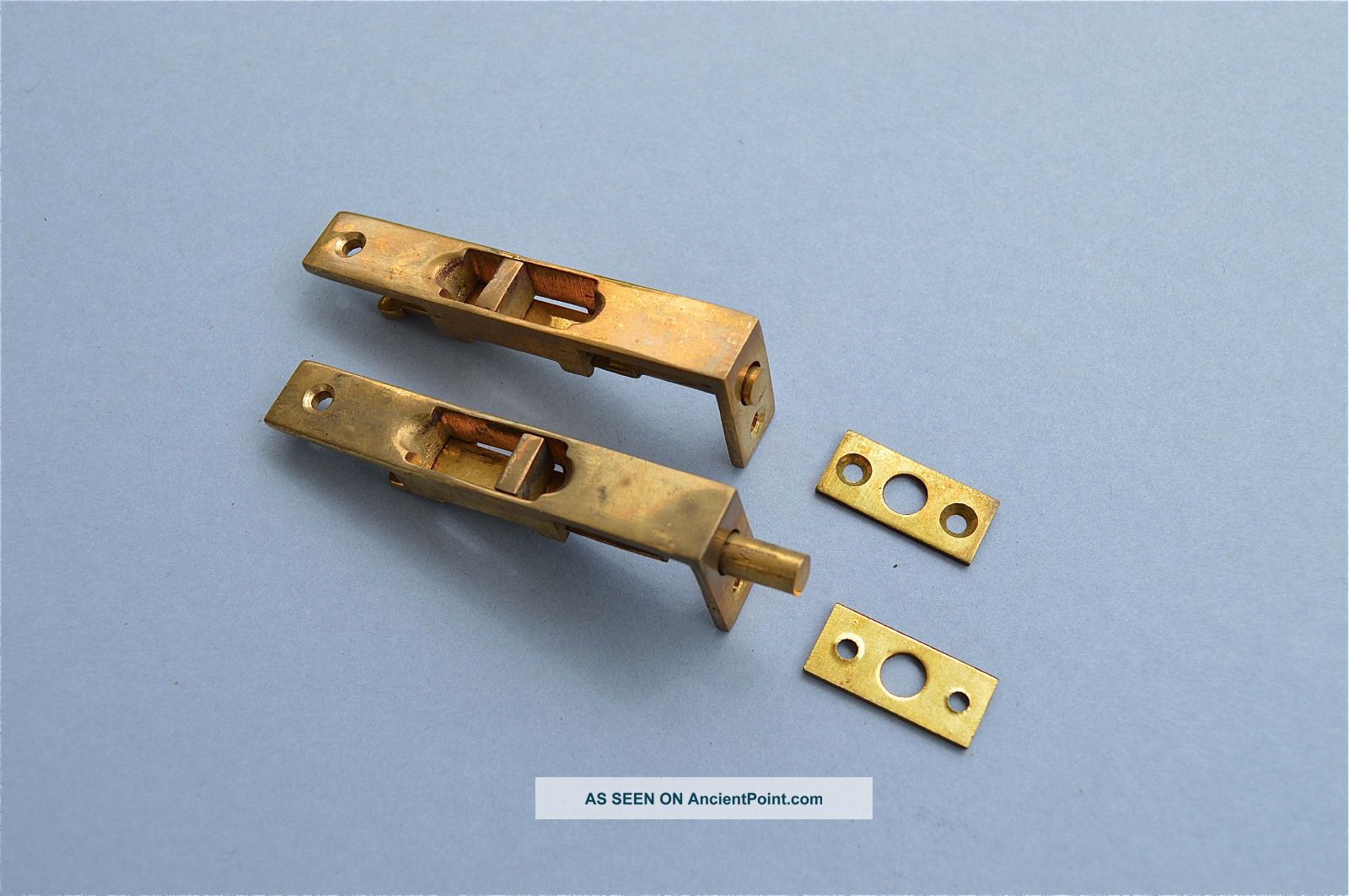 Quality Pair Antique Bookcase Door Sliding Bolt Locks Shootbolt Lock Sb2 Other Antique Hardware photo