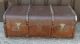 Large Steamer Trunk Suitcase Chest Decorative Vintage Coffee Table Wood Ribbed 1900-1950 photo 2