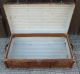 Large Steamer Trunk Suitcase Chest Decorative Vintage Coffee Table Wood Ribbed 1900-1950 photo 5