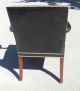 Antique Black Leather Reeded Mahogany Neo Classical Arm Chair 1900-1950 photo 4