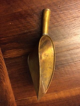 Antique Vintage Brass Scoop Soldered Seams General Store Primitive photo