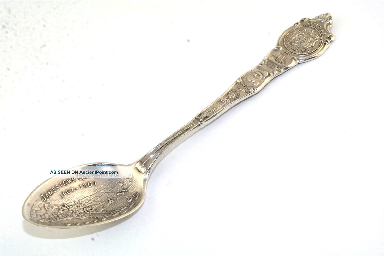 Antique 1907 Jamestown Exposition Sterling Silver Souvenir Spoon Souvenir Spoons photo
