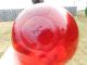 Heavy Bright Red Glass Float Marked Seal Button Ff Fishing Nets & Floats photo 5