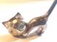 Mid - Century Abstract Modernistic Cat Figurine Ring Holder Silver Plate Art Deco Mid-Century Modernism photo 1