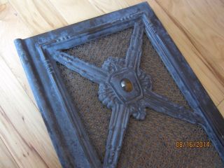 Glass Jewel Cast Iron Enamel Stove Door Primitive Victorian Furnace Grate Grill photo