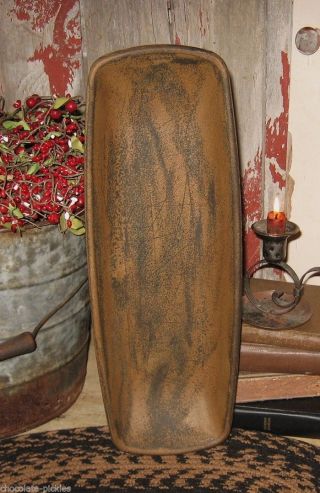 Wood Trencher Candle/bread Bowl Antique Mustard Primitive Centerpiece Decor photo