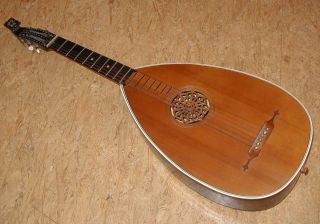 Vintage Antique Semiround Guitar Lute - Fine Woods - Straight Neck - Good Player photo