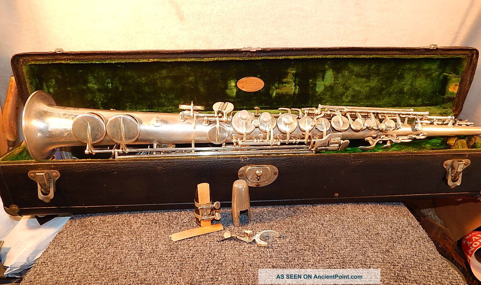 Rare Straight Sax,  J.  W.  York And Sons Band Instrments,  1928,  Ser.  94795 Brass photo