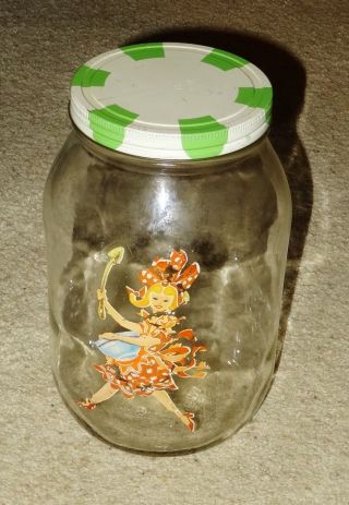 Vintage Glass Jar Canister With Lid - 10 