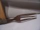 Antique 3 Prong Tines Fork With Ornate Wood Handle Civil War Era Primitives photo 3