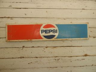 Old Vintage Metal Pepsi Advertising Sign Primitive Rustic Decor / Repurposing photo