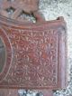 Antique Carved Wood Hanging Wall Box Star Square Nails 8 1/2 
