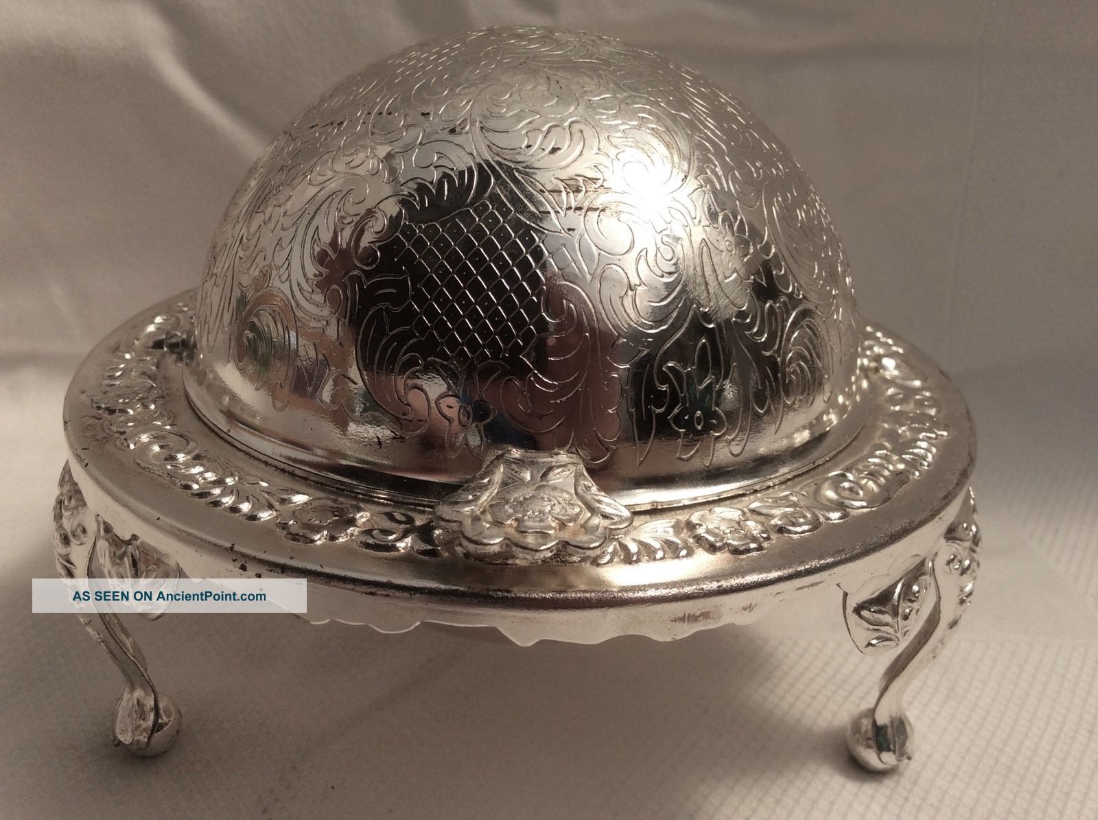 Lovely Vintage Silver Plated Butter/caviar Dish Downton Style Dishes & Coasters photo