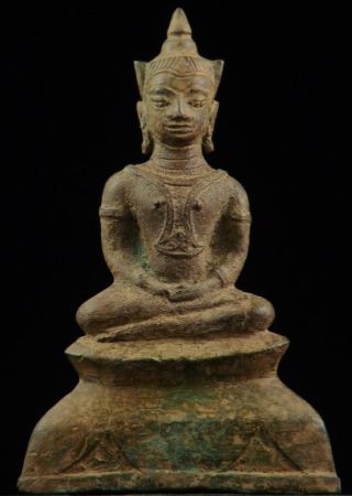 Buddha: Antique Ayutthaya Sammasamadhi,  Thailand,  1700 ' S,  Bronze,  Great Patina photo