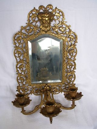 Bradley & Hubbard Antique Mirror With Candle Sticks photo