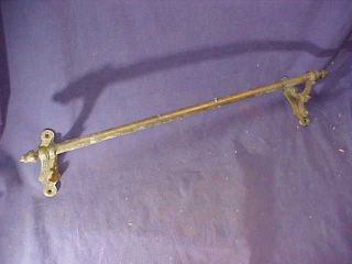 19thc Victorian Era Brass Towel Bar W Brackets For Restoration Projects Etc photo