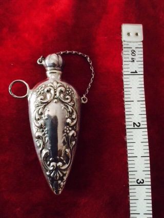 Antique Victorian Chatelaine English Snuff Bottle Sterling Silver photo