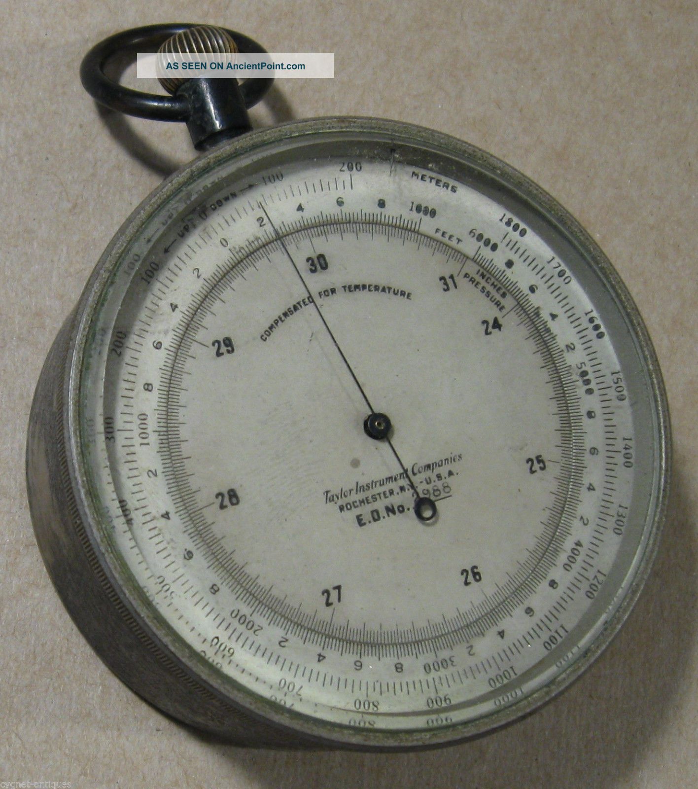 Early 1900s Taylor Instrument Companies Altitude Barometer,  E.  D.  No.  2988 Barometers photo