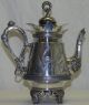 Antique Victorian Aesthetic Derby Silver Plated Coffee Pot Bird Bamboo Floral Aesthetic Movement photo 2