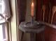 Primitive Old Wood Candle Riser Stand Table W/early Tin Candle Holder Primitives photo 1