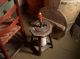Primitive Old Wood Candle Riser Stand Table W/early Tin Candle Holder Primitives photo 3