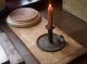 Primitive Old Wood Candle Riser Stand Table W/early Tin Candle Holder Primitives photo 4