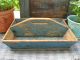 Early Antique Pantry Box W Fingerlap Joints Blue Milk Paint Primitives photo 8
