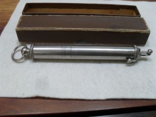 Antique Holland Mfg Willimantic Conn Tube Scale Pat March 7,  1876 Origial Box photo